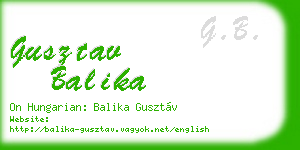 gusztav balika business card